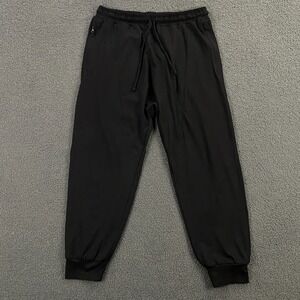 ALO Yoga Jogger Pants Womens Small Drop Crotch Stretch Logo Drawstring Black